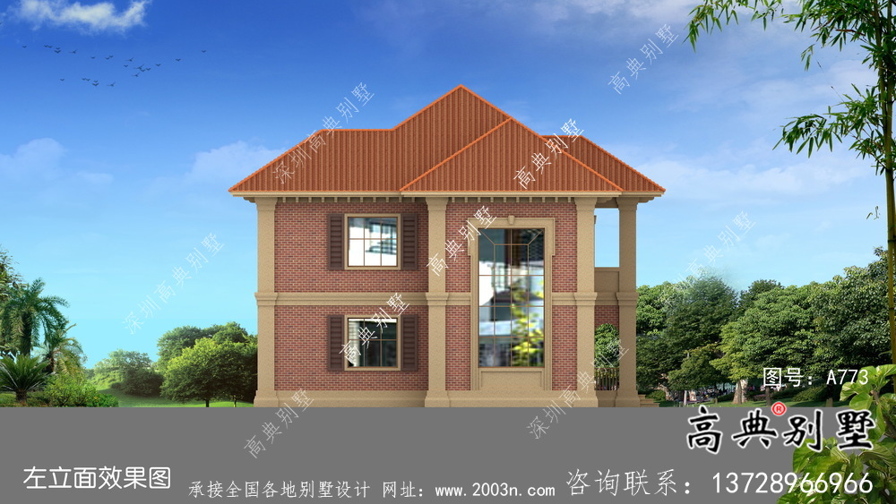 復(fù)式大氣歐式二層別墅效果圖大全