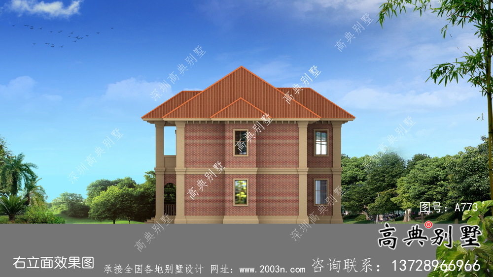 復(fù)式大氣歐式二層別墅效果圖大全