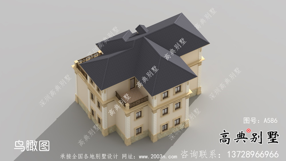 獨(dú)特的有車庫的法式風(fēng)格別墅設(shè)計(jì)圖紙