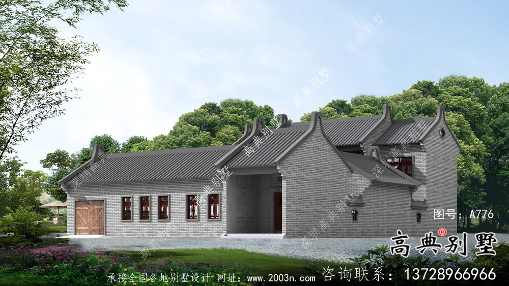 新中式穩(wěn)重二層別墅整套設(shè)計圖及施工圖紙