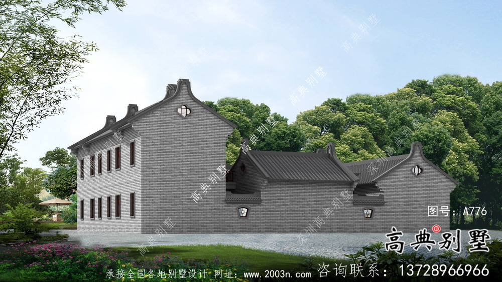 新中式穩(wěn)重二層別墅整套設(shè)計圖及施工圖紙