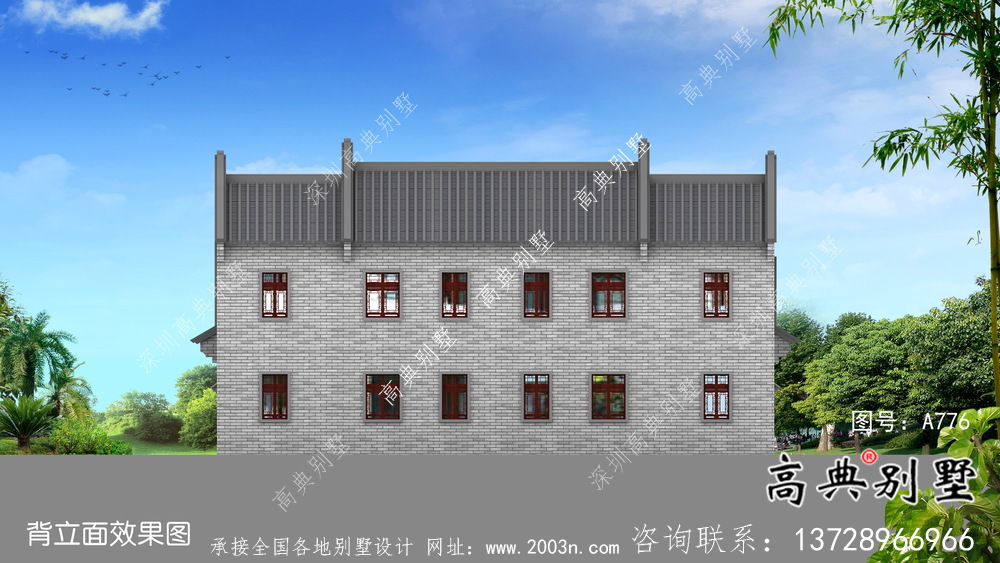 新中式穩(wěn)重二層別墅整套設(shè)計圖及施工圖紙