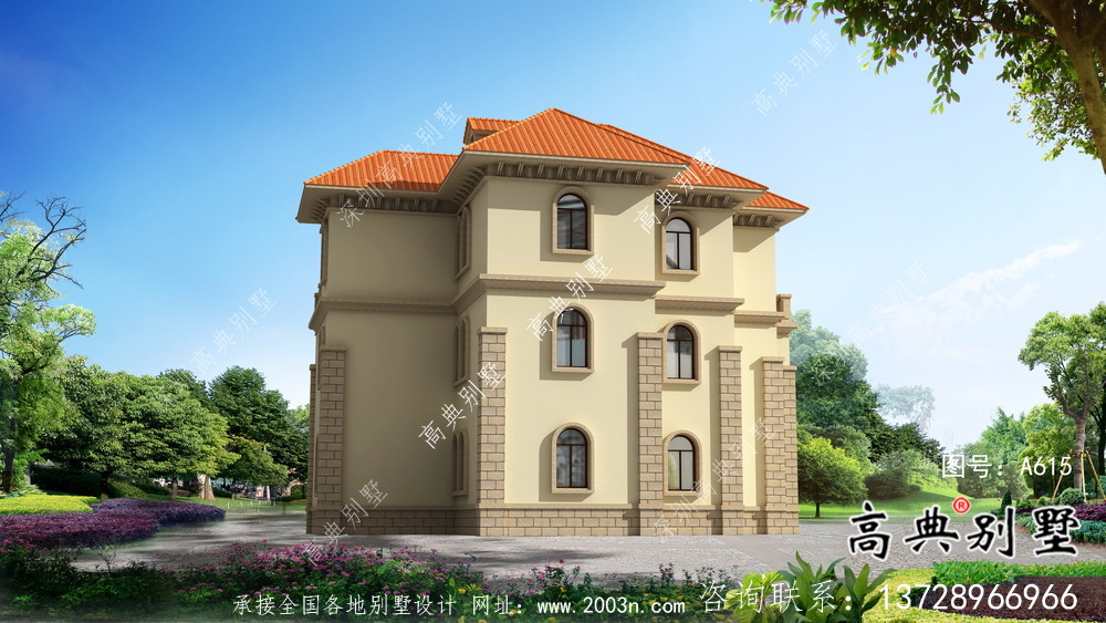 經(jīng)典推薦的三層農(nóng)村住宅成套設(shè)計(jì)圖紙，包括效果圖