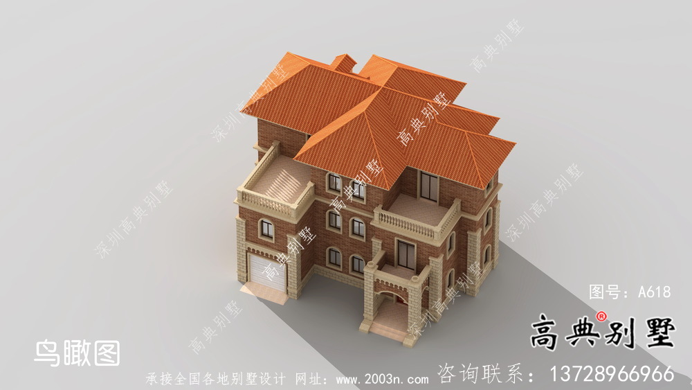 三層歐式風(fēng)格帶車庫大氣的鄉(xiāng)村住宅設(shè)計(jì)圖