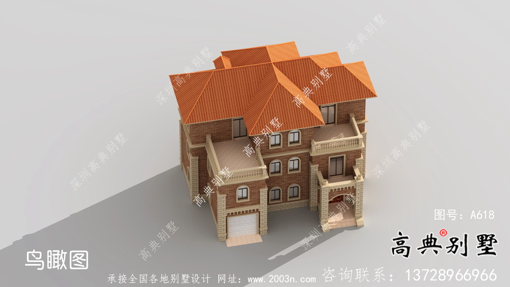 三層歐式風(fēng)格帶車庫大氣的鄉(xiāng)村住宅設(shè)計(jì)圖