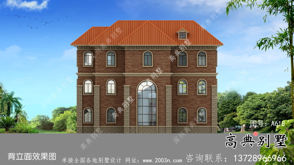 三層歐式風(fēng)格帶車庫大氣的鄉(xiāng)村住宅設(shè)計(jì)圖