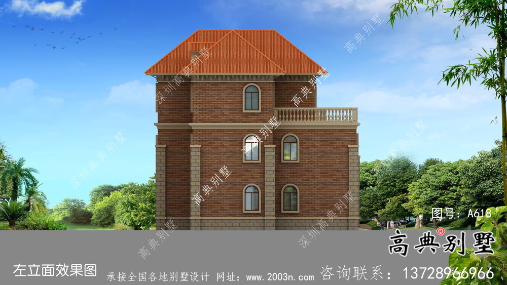 三層歐式風(fēng)格帶車庫大氣的鄉(xiāng)村住宅設(shè)計(jì)圖