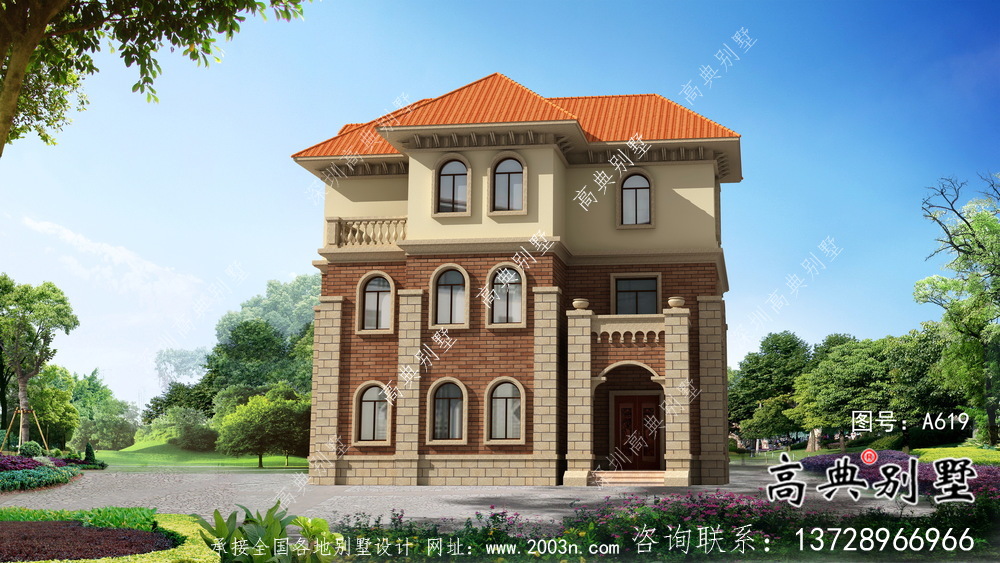 農(nóng)村歐式風(fēng)格豪華自建房屋設(shè)計(jì)圖+效果圖