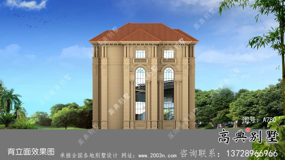 大復式四層歐式別墅整套設(shè)計圖及施工圖紙