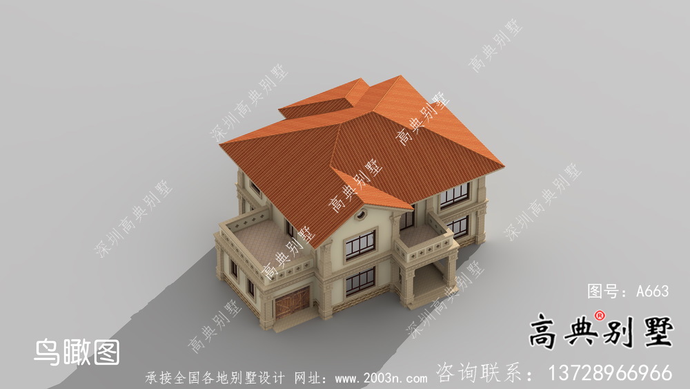 二層外觀簡(jiǎn)易新中式自建房屋設(shè)計(jì)圖、效果圖