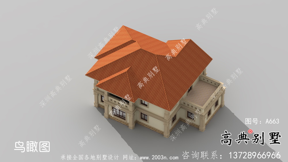 二層外觀簡(jiǎn)易新中式自建房屋設(shè)計(jì)圖、效果圖
