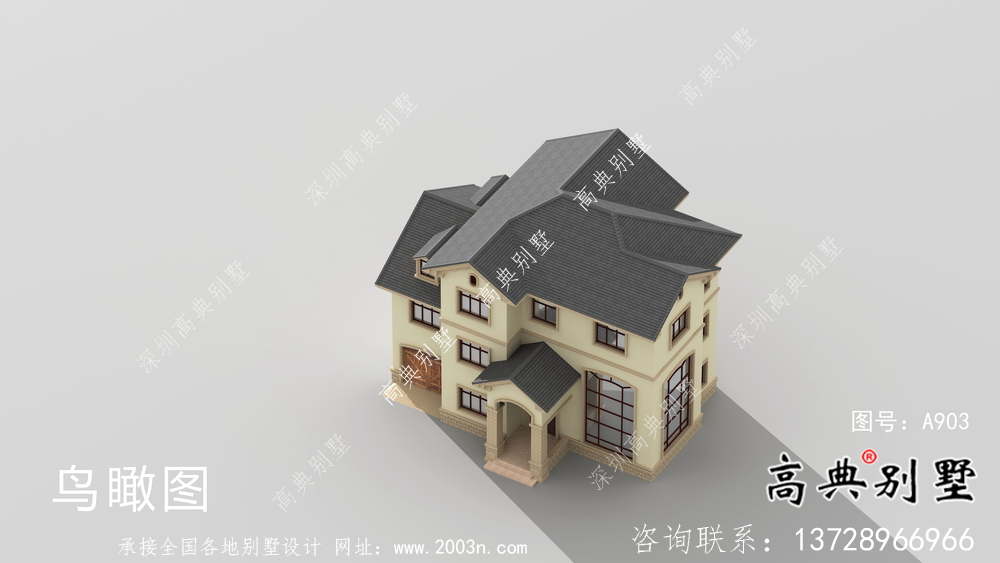 二層鄉(xiāng)村房屋建筑設(shè)計(jì)圖+效果圖