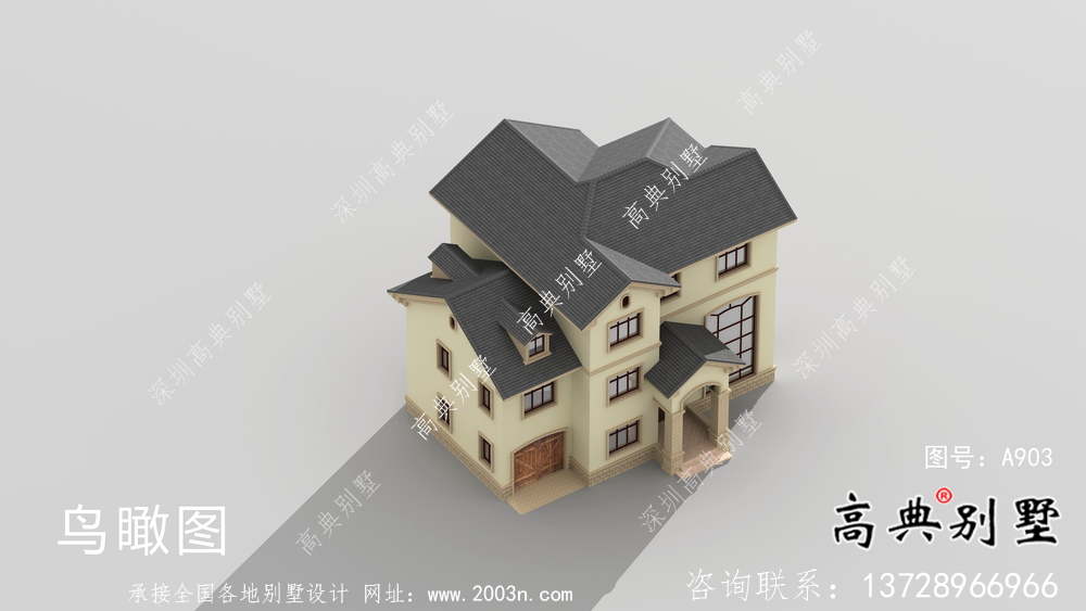 二層鄉(xiāng)村房屋建筑設(shè)計(jì)圖+效果圖
