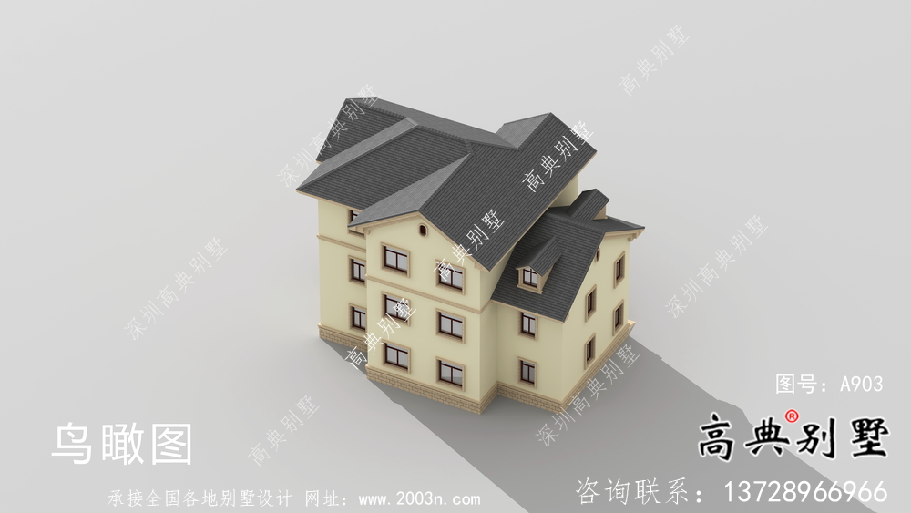 二層鄉(xiāng)村房屋建筑設(shè)計(jì)圖+效果圖