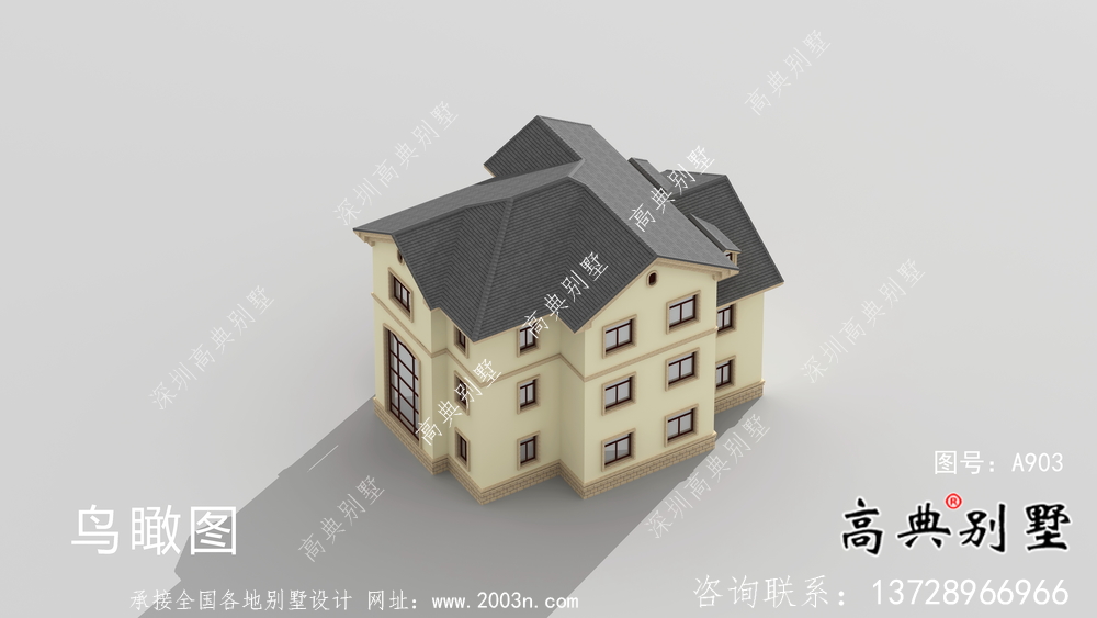 二層鄉(xiāng)村房屋建筑設(shè)計(jì)圖+效果圖