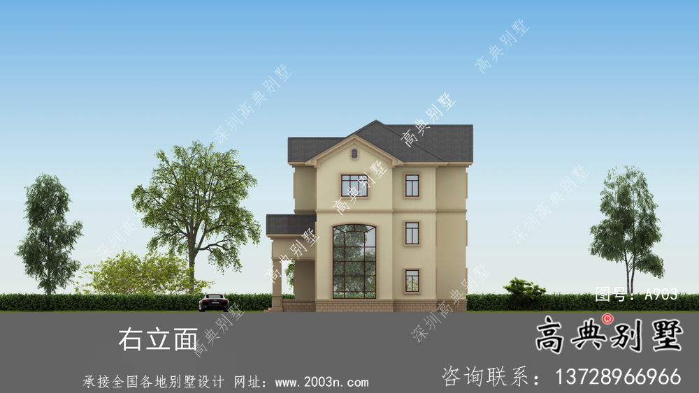 二層鄉(xiāng)村房屋建筑設(shè)計(jì)圖+效果圖