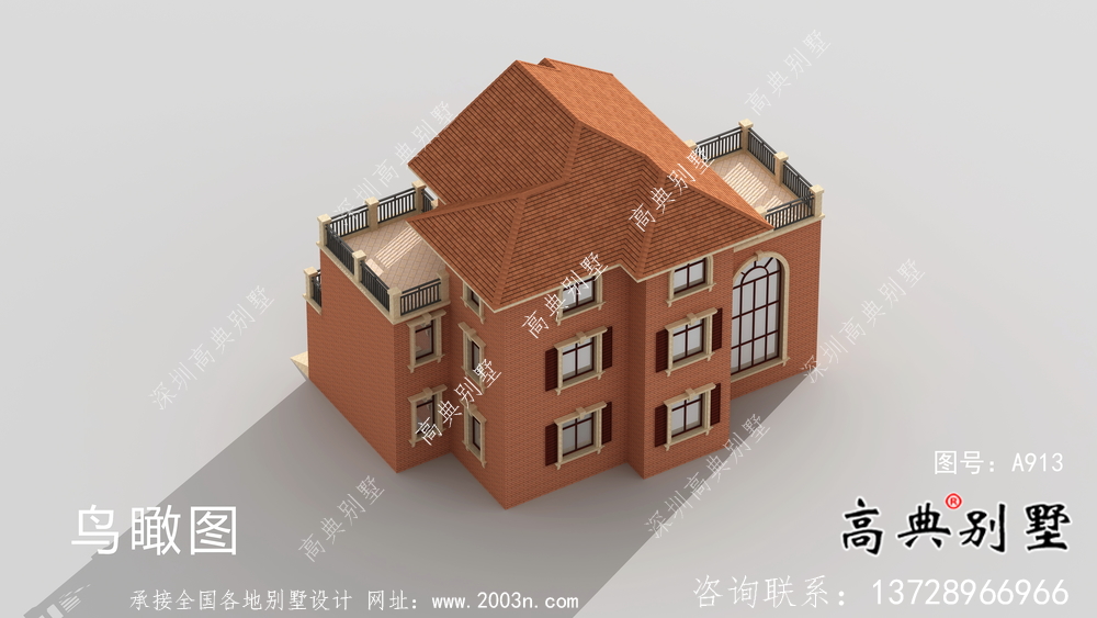 優(yōu)雅大氣歐式風(fēng)格三層村鎮(zhèn)住宅建筑設(shè)計(jì)圖