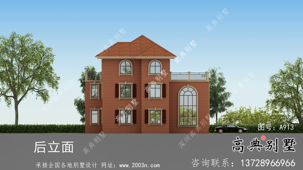 優(yōu)雅大氣歐式風(fēng)格三層村鎮(zhèn)住宅建筑設(shè)計(jì)圖