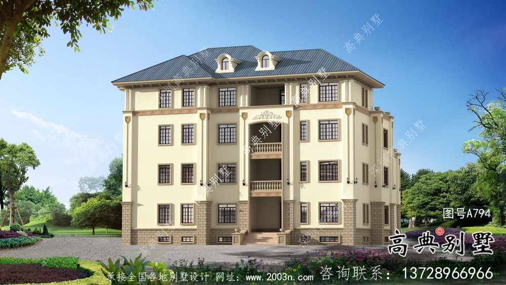 歐式四層豪華別墅設計圖紙