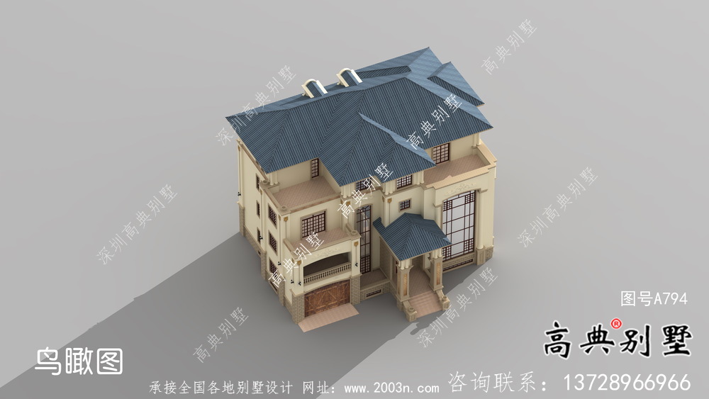 歐式四層豪華別墅設計圖紙