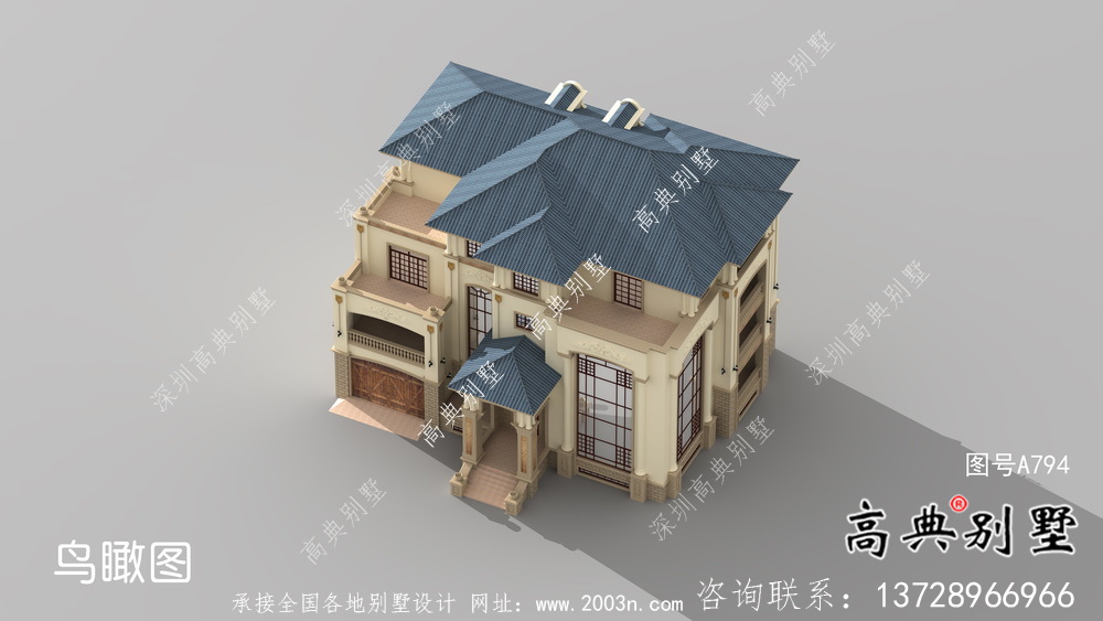 歐式四層豪華別墅設計圖紙