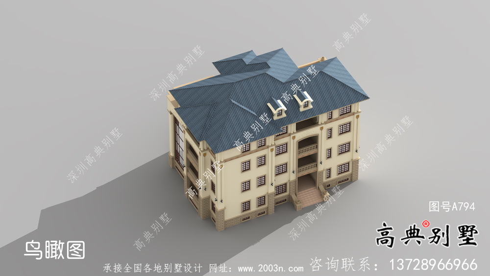 歐式四層豪華別墅設計圖紙