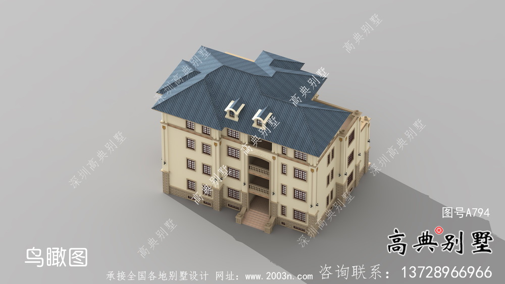 歐式四層豪華別墅設計圖紙