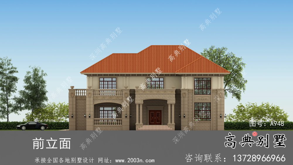 實用簡易兩層歐式風(fēng)格別墅設(shè)計圖紙