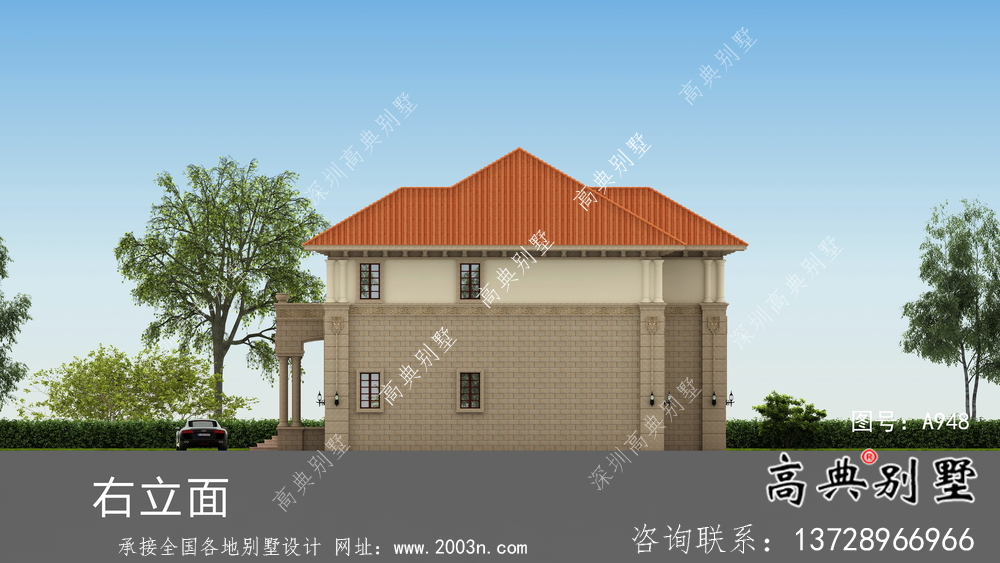 實用簡易兩層歐式風(fēng)格別墅設(shè)計圖紙