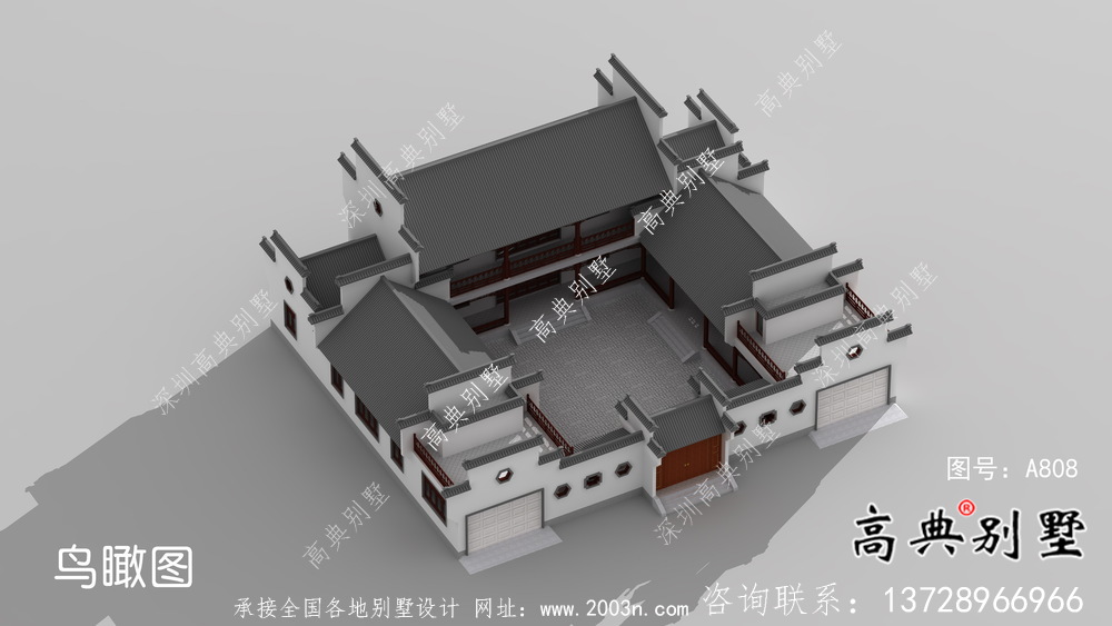 中式二層徽派別墅設(shè)計圖紙大全