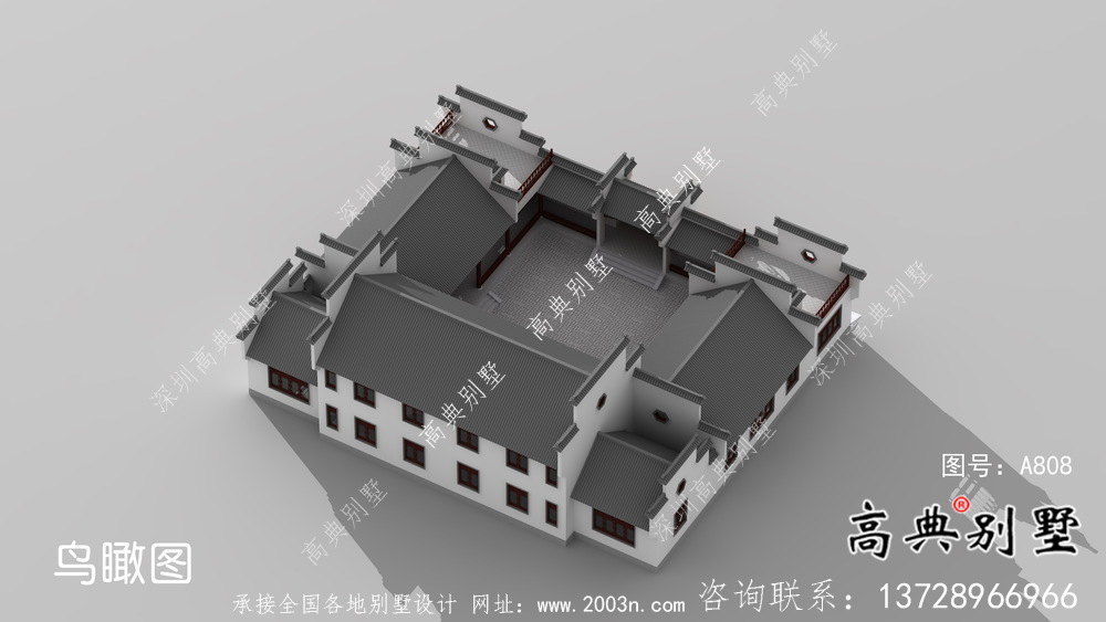 中式二層徽派別墅設(shè)計圖紙大全