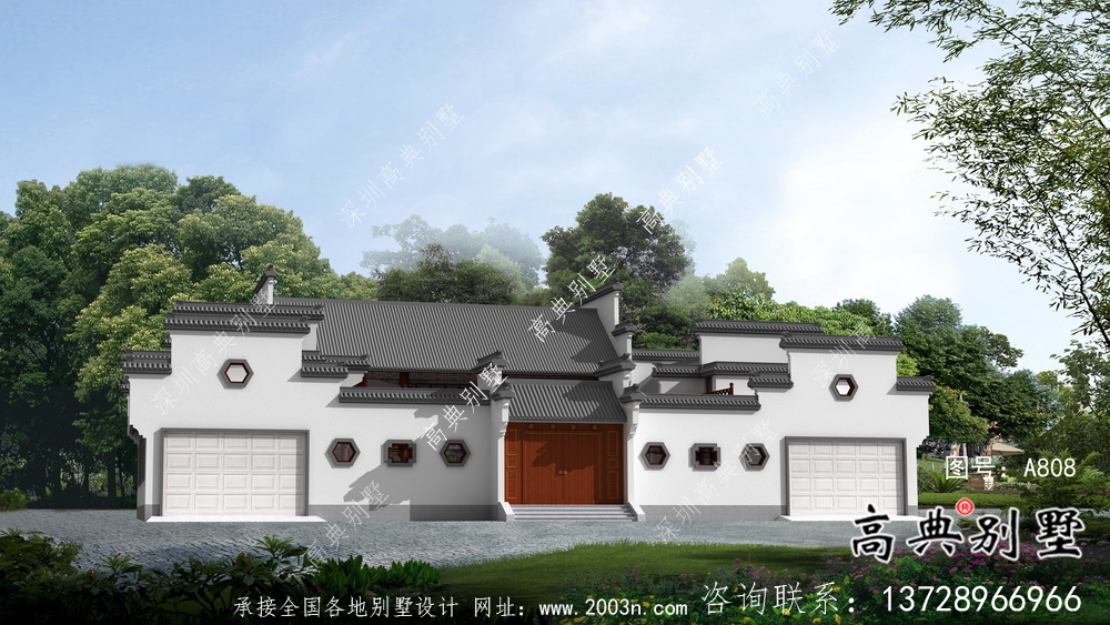 中式二層徽派別墅設(shè)計圖紙大全