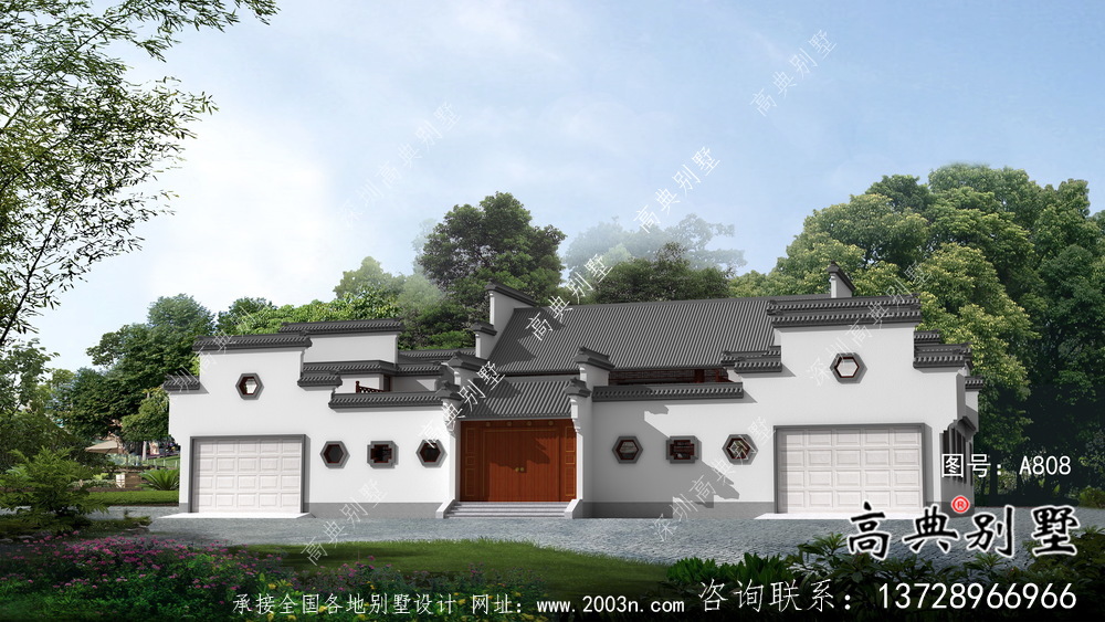 中式二層徽派別墅設(shè)計圖紙大全