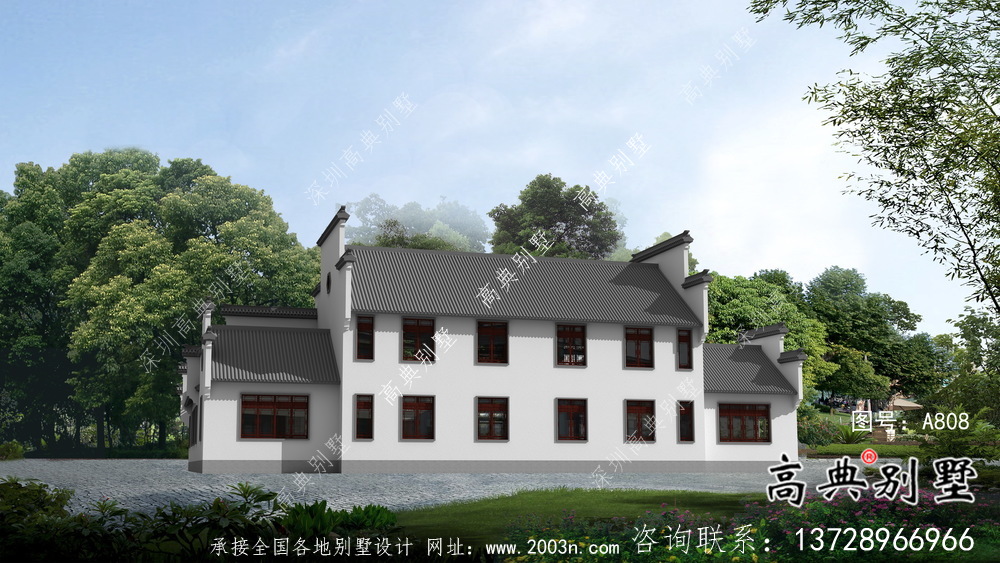 中式二層徽派別墅設(shè)計圖紙大全