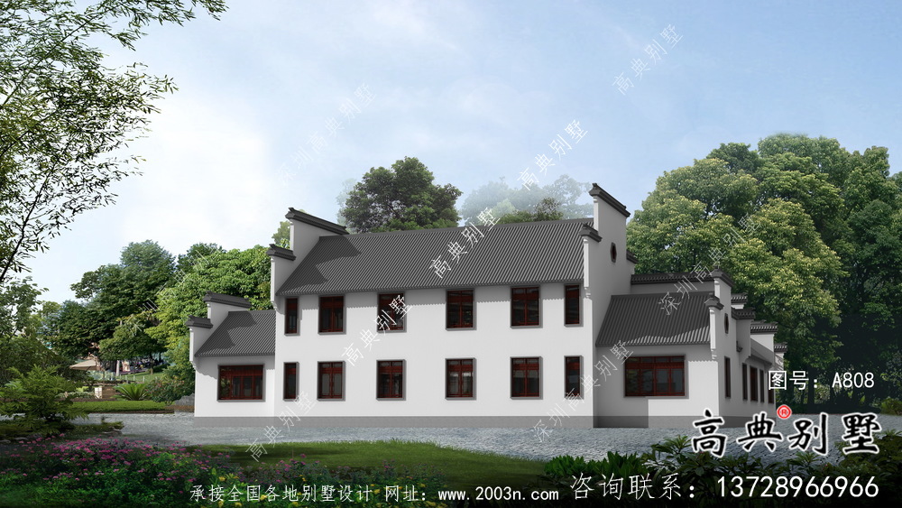 中式二層徽派別墅設(shè)計圖紙大全