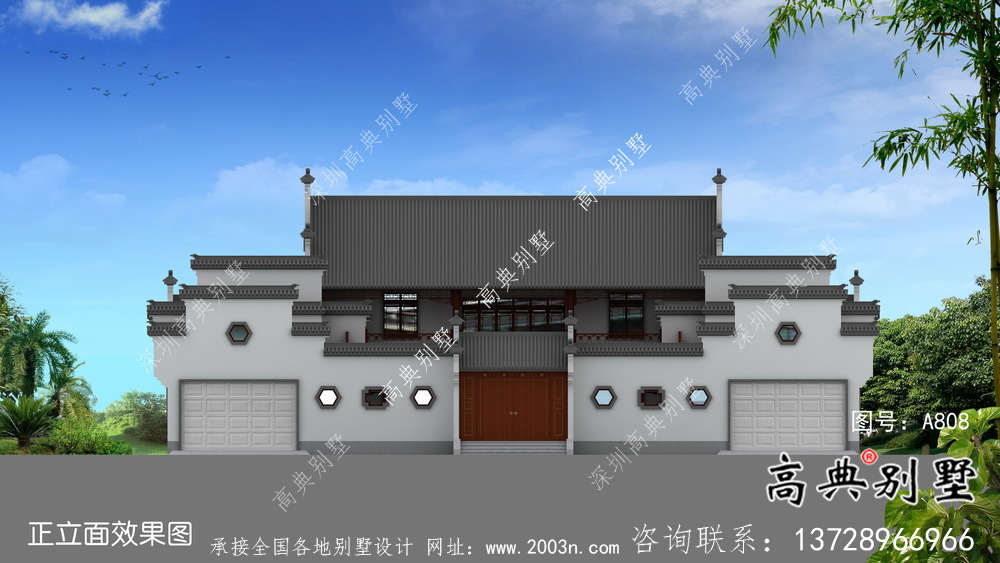 中式二層徽派別墅設(shè)計圖紙大全