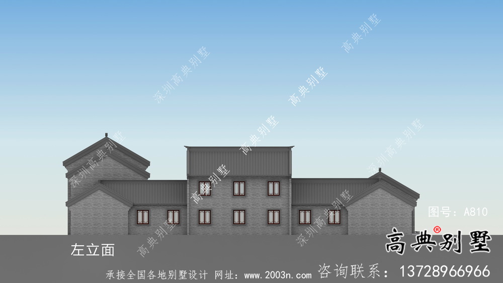 新中式四合院二層別墅設(shè)計圖紙大全