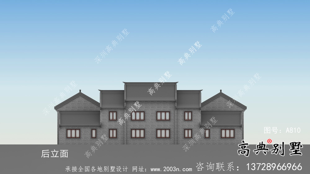 新中式四合院二層別墅設(shè)計圖紙大全