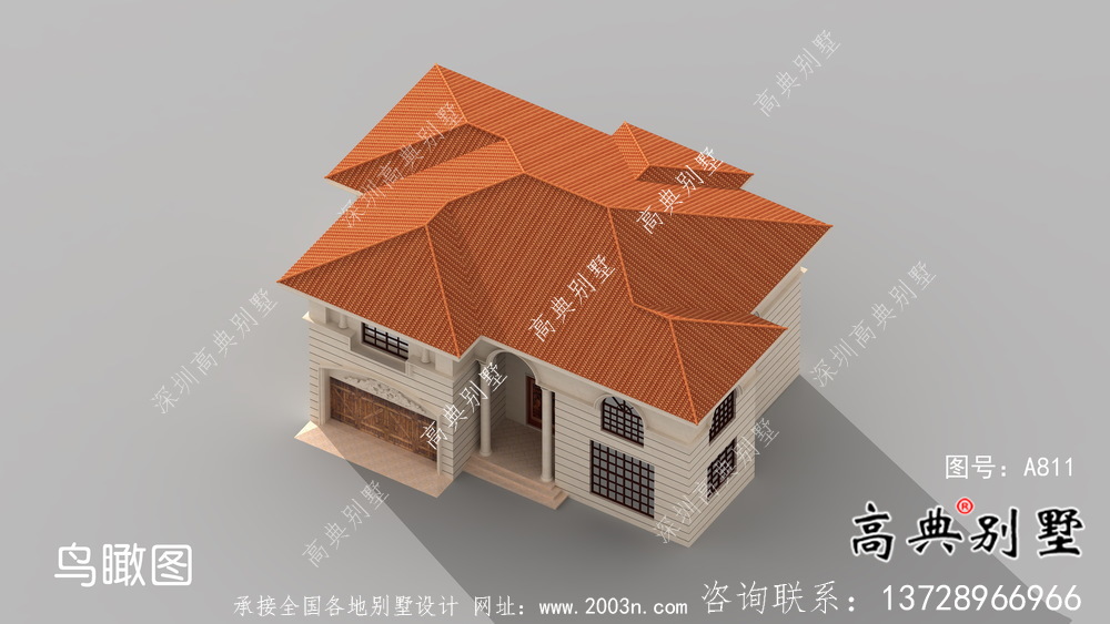 鄉(xiāng)村三層歐式別墅全套設(shè)計(jì)圖紙及外觀效果圖