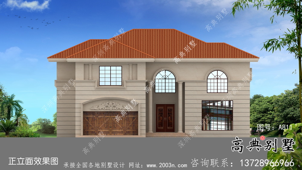 鄉(xiāng)村三層歐式別墅全套設(shè)計(jì)圖紙及外觀效果圖