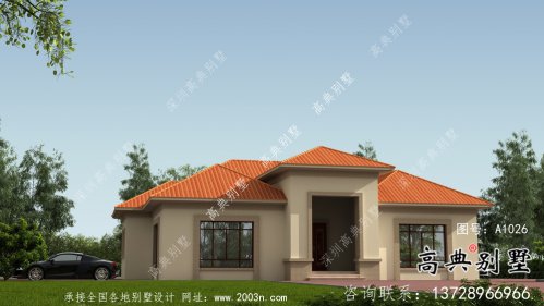 外觀簡易單層實(shí)用的別墅設(shè)計(jì)圖，效果