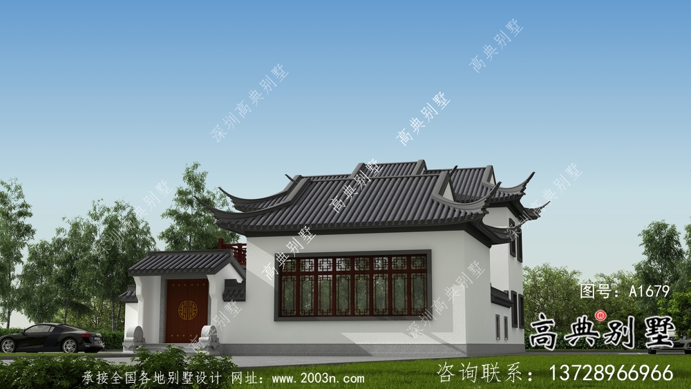 新中式蘇式園林別墅建設(shè)效果圖