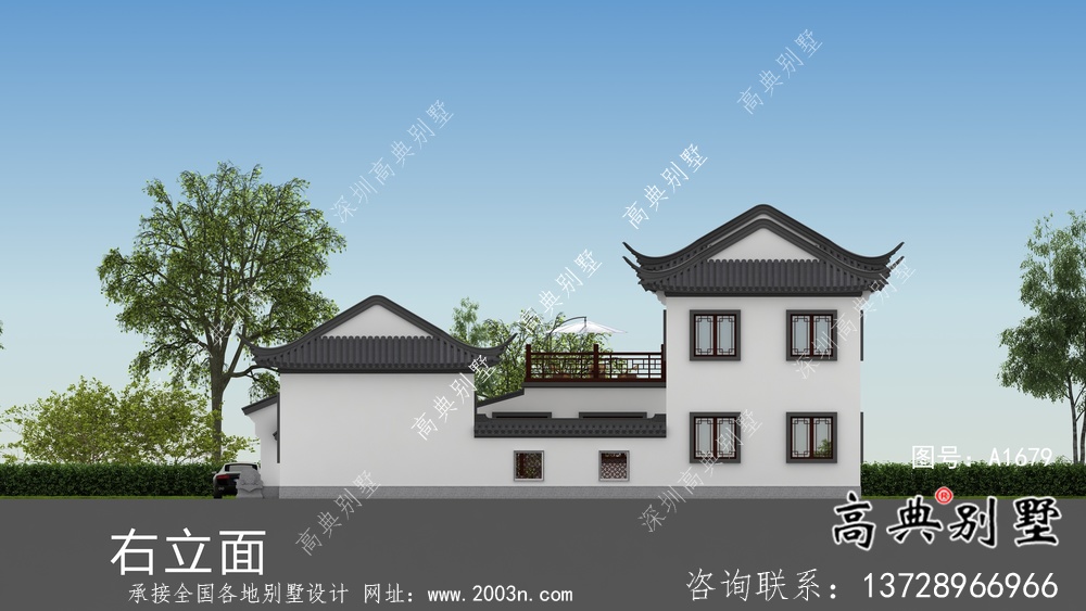 新中式蘇式園林別墅建設(shè)效果圖