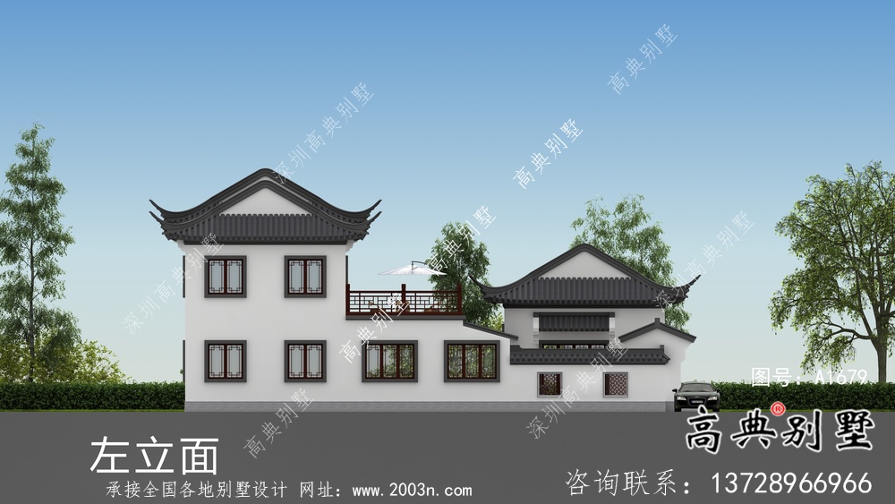 新中式蘇式園林別墅建設(shè)效果圖