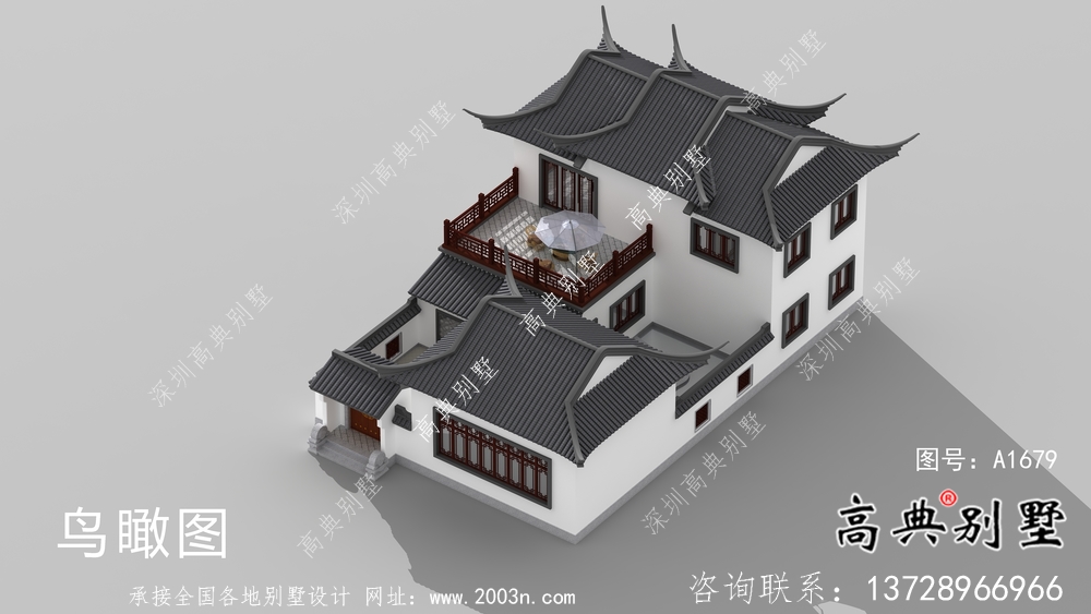 新中式蘇式園林別墅建設(shè)效果圖