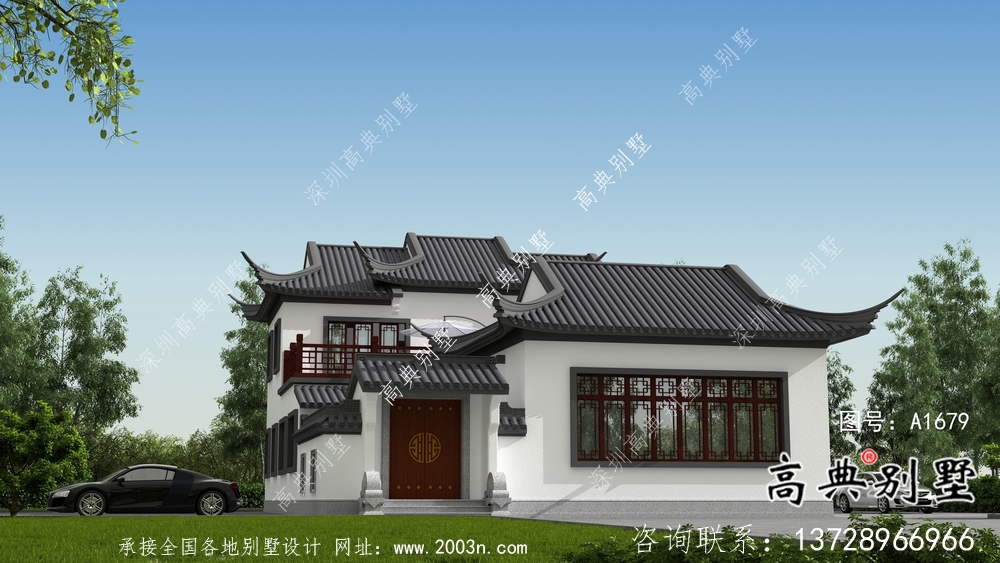 新中式蘇式園林別墅建設(shè)效果圖