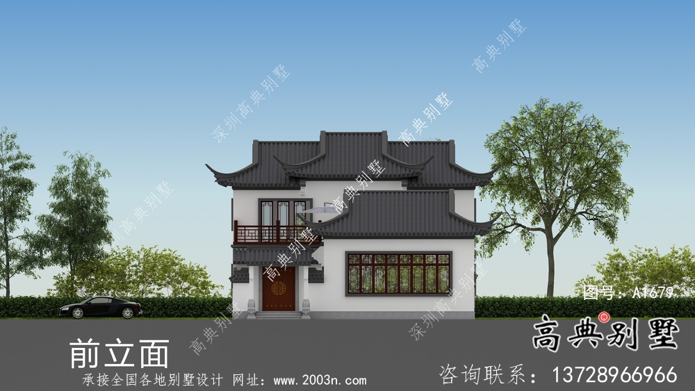新中式蘇式園林別墅建設(shè)效果圖