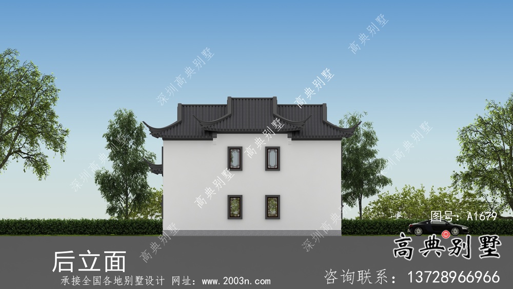 新中式蘇式園林別墅建設(shè)效果圖