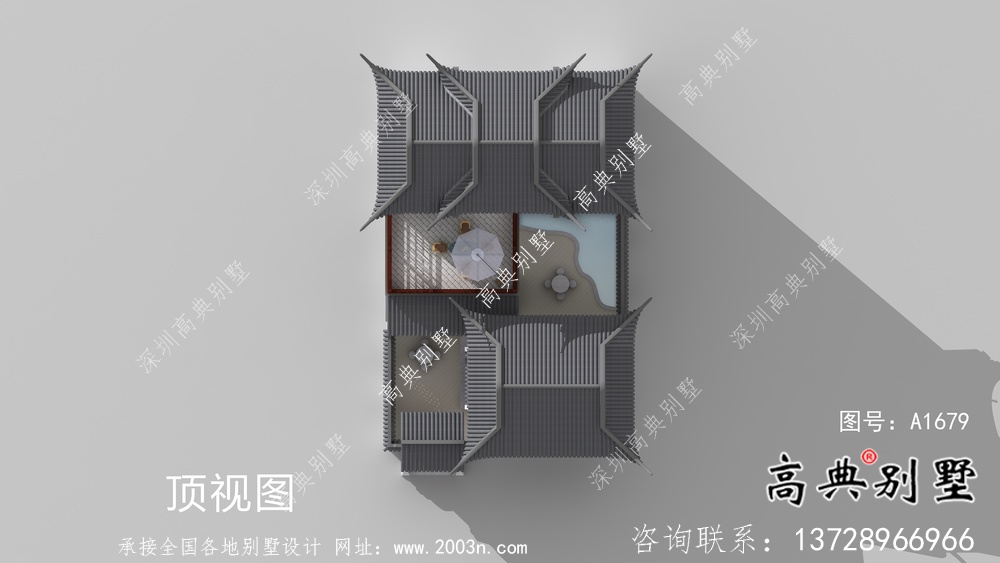 新中式蘇式園林別墅建設(shè)效果圖