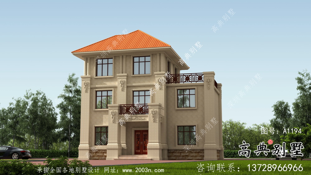 歐式風(fēng)格新農(nóng)村房屋設(shè)計圖，效果圖